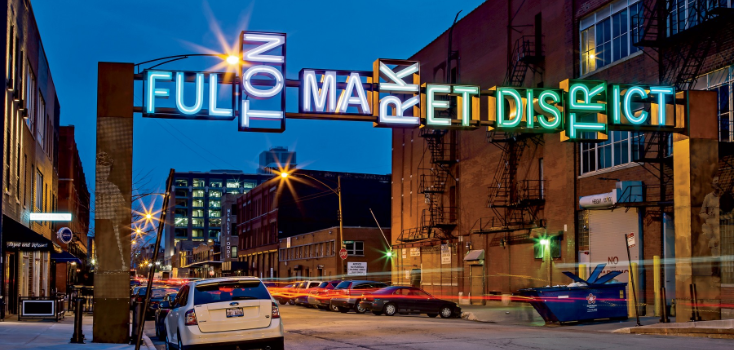 Fulton Market Sign at Night