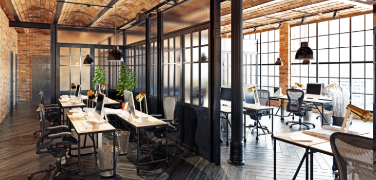 Modern Loft Office Space with Exposed Beams